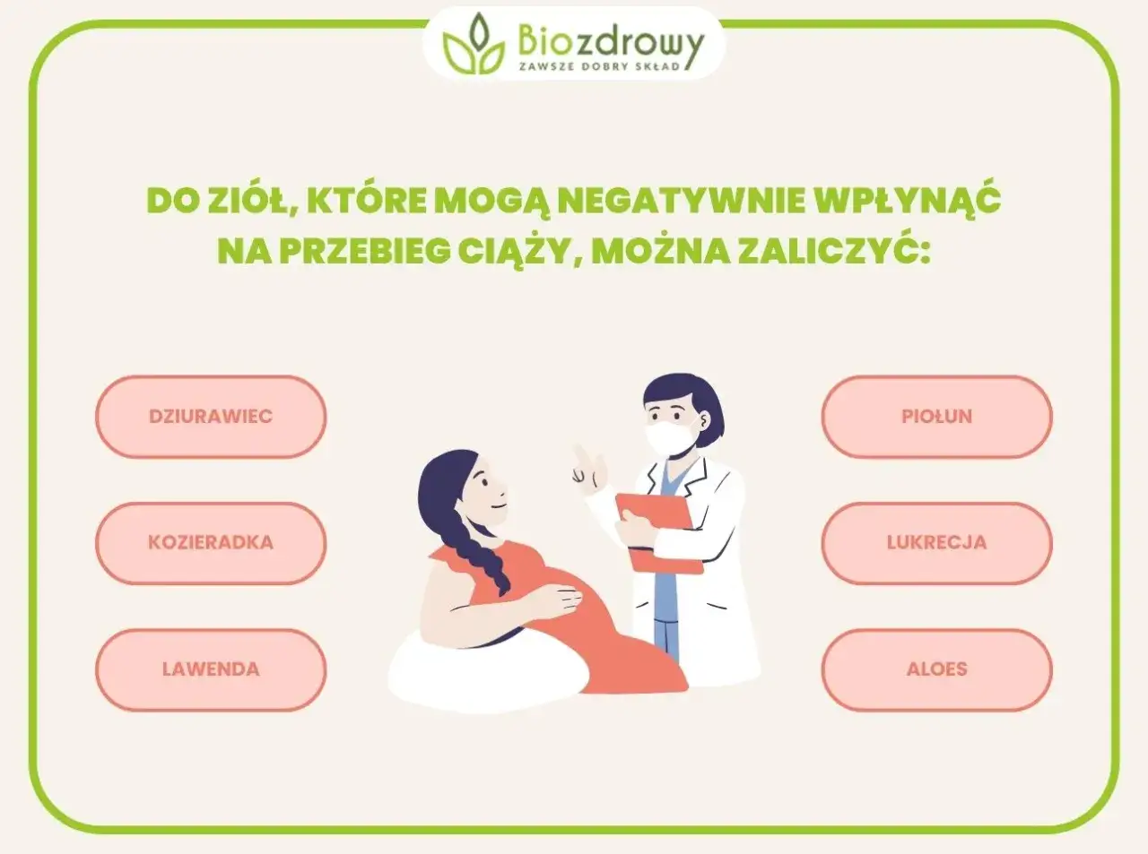Zioła, których nie można jeść w ciąży: dziurawiec, kozieradka, lawenda, piołun, lukrecja, aloes. Konsultacja z lekarzem jest kluczowa.